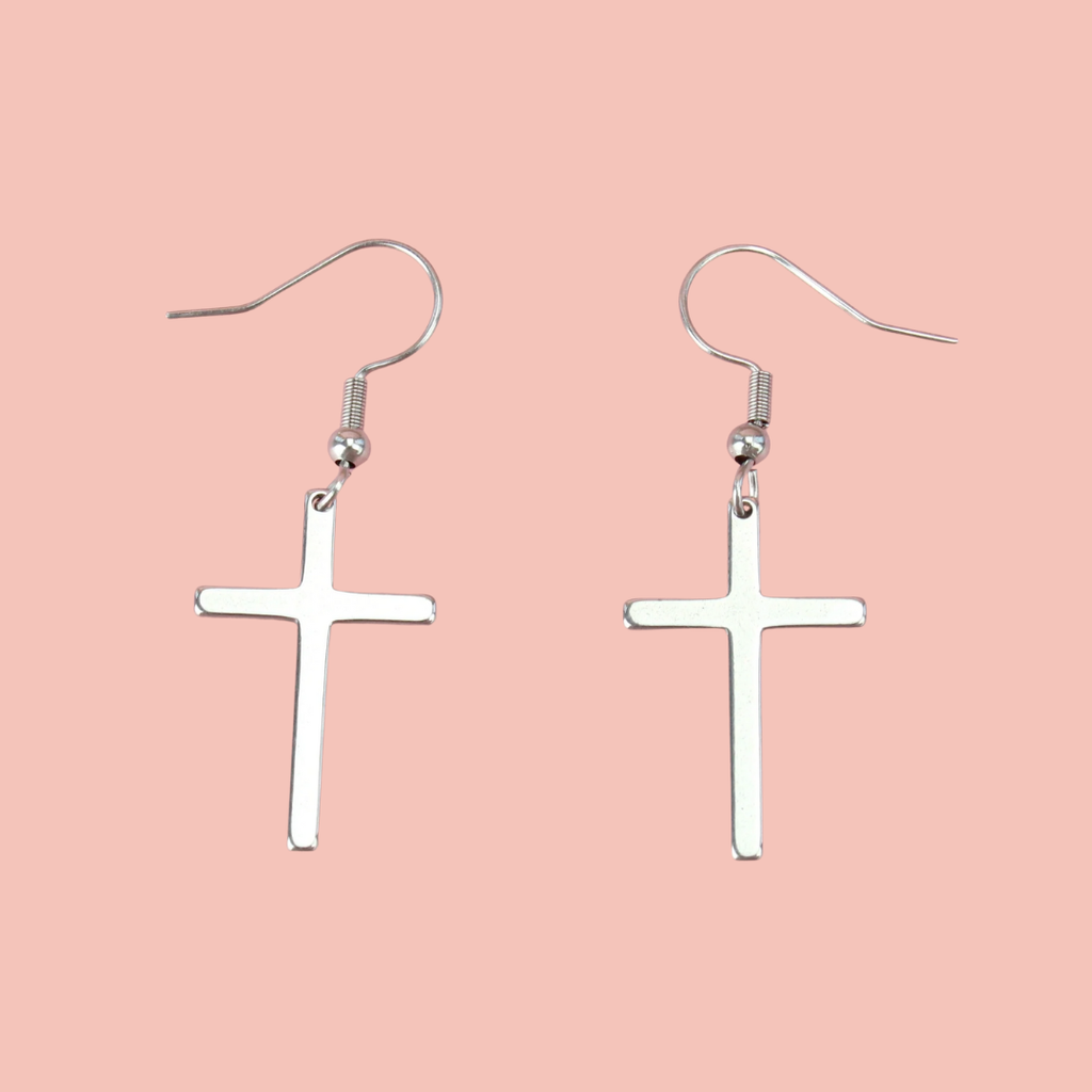 Cross Drop Earrings