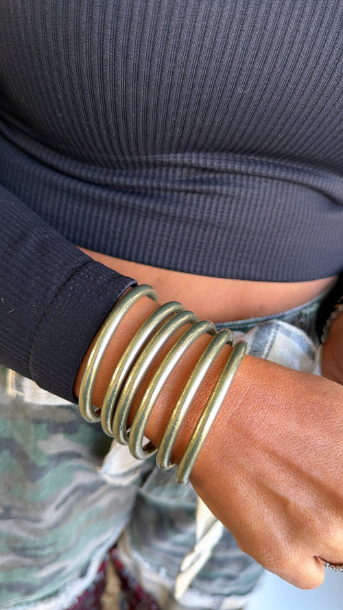 BuDhaGirl: Etoile All Weather Bangle (Set of 6)- Serenity Prayer