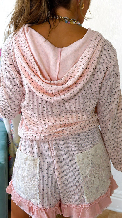 Bayrose Floral Zip Up Jacket, Blush Floral
