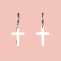 Cross Hoop Earrings (Stainless Steel)