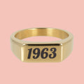 Customisable Birth Year Ring - Gold Plated