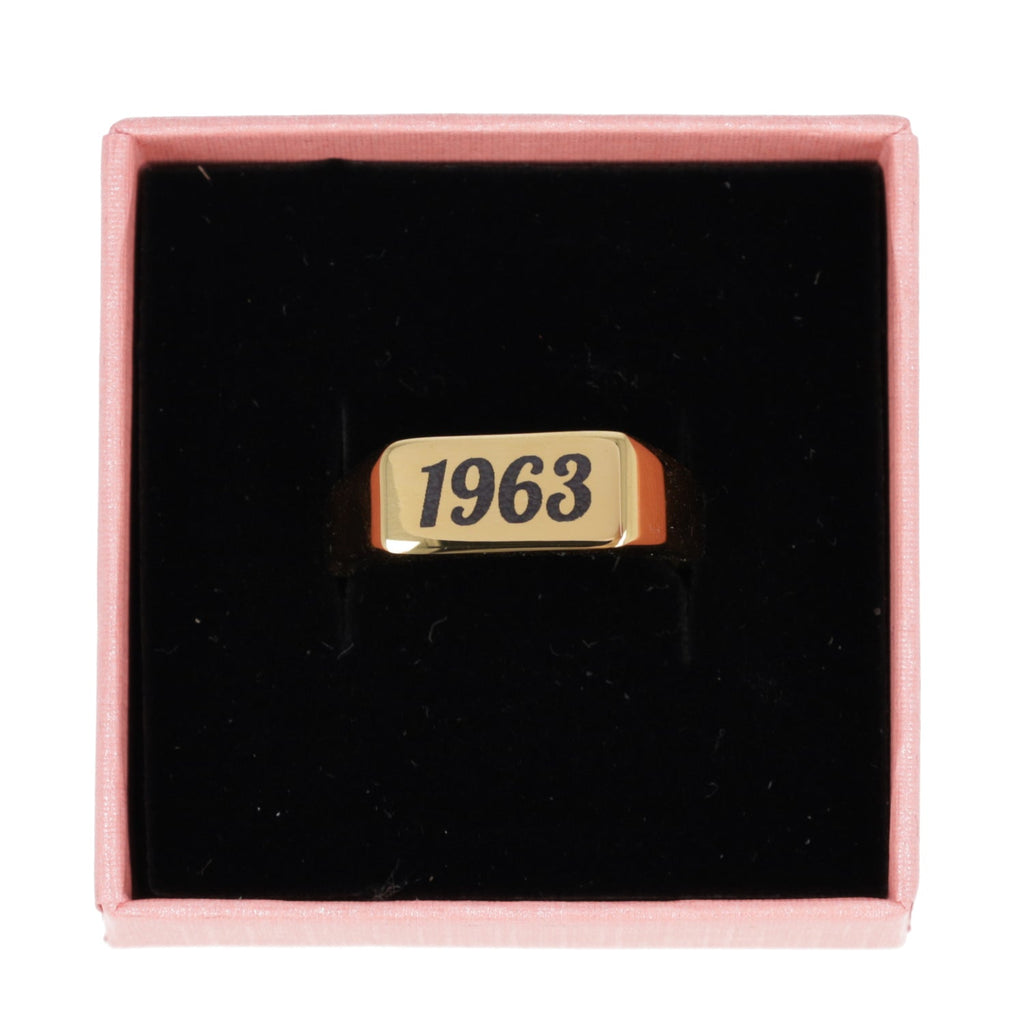 Customisable Birth Year Ring - Gold Plated