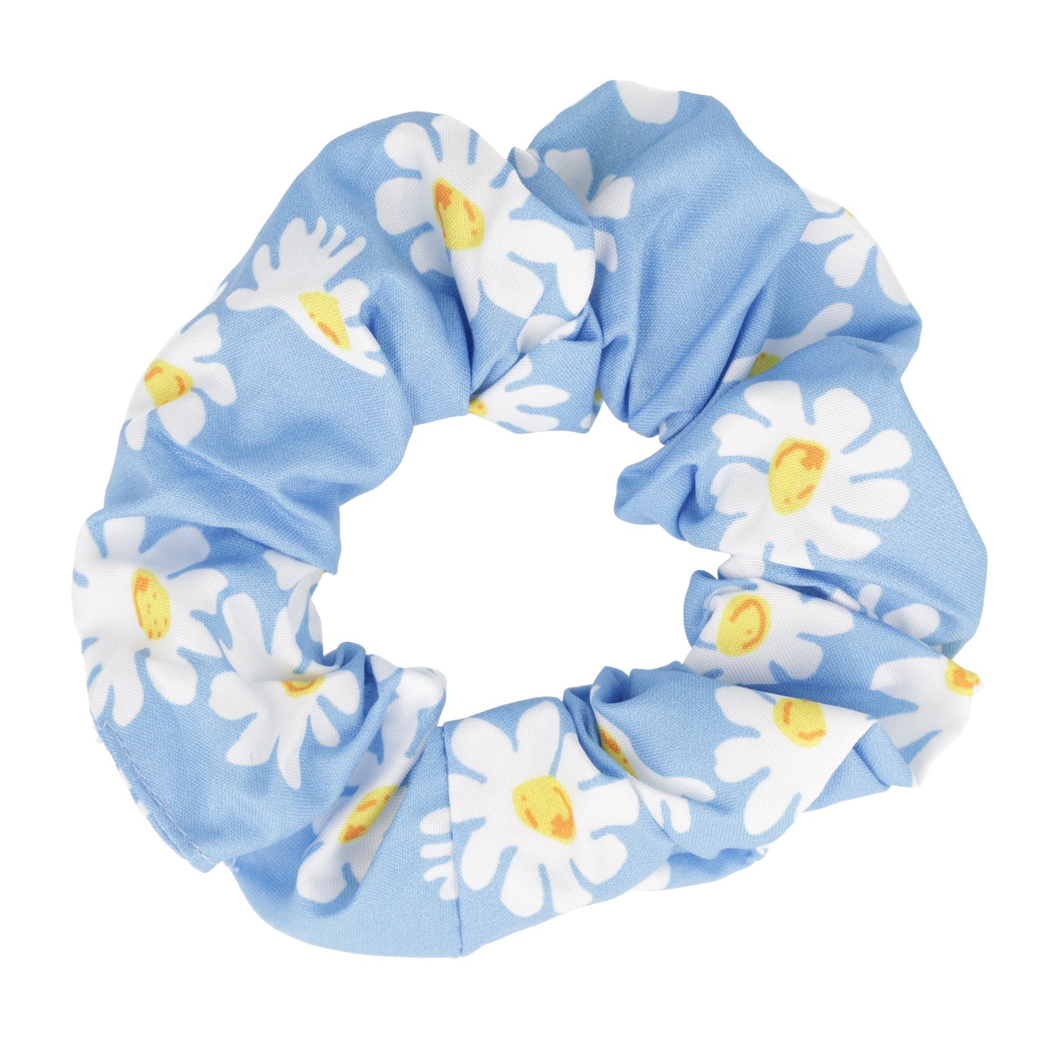 Daisy Print Scrunchie - Blue