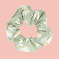 Daisy Print Scrunchie - Green