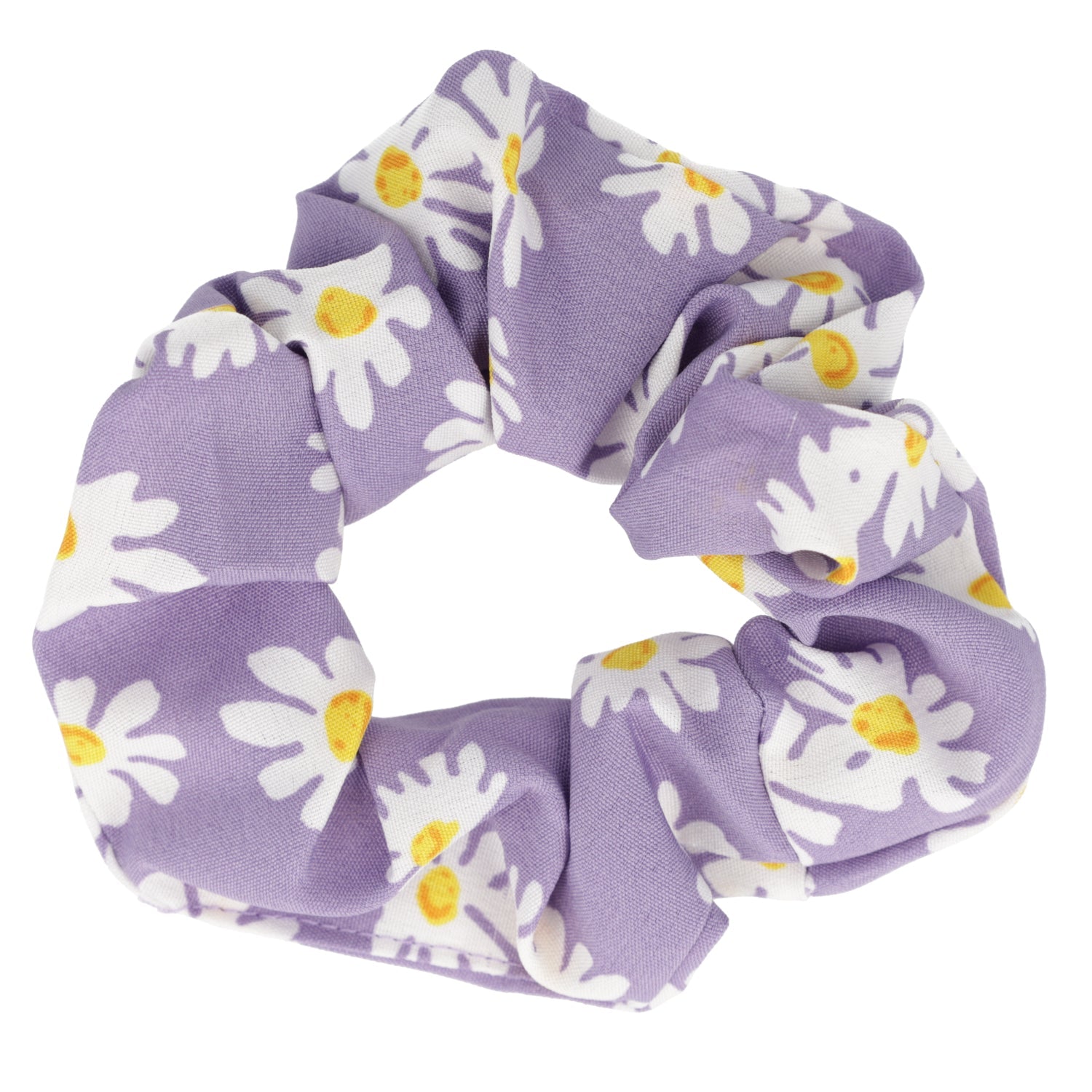Daisy Print Scrunchie - Purple