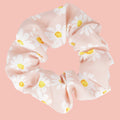 Daisy Print Scrunchie - Pink