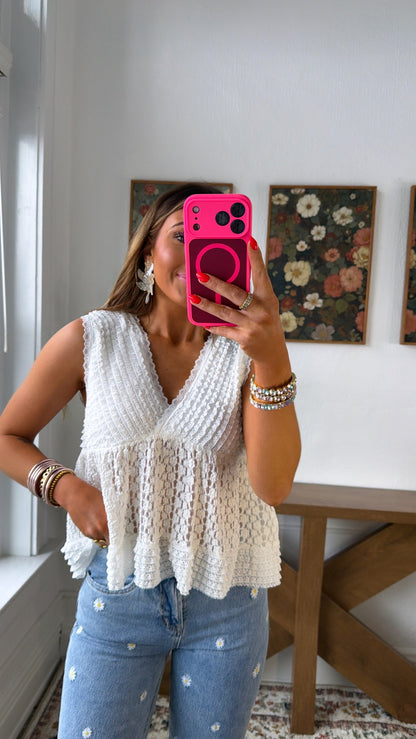 Airy Knit Top, Ivory