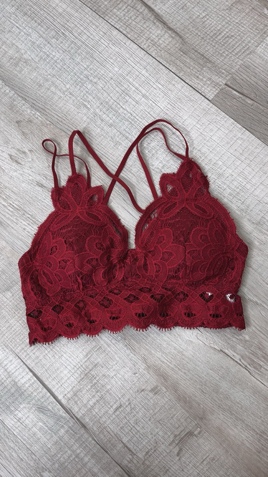 Opening Day Bralette, Burgundy