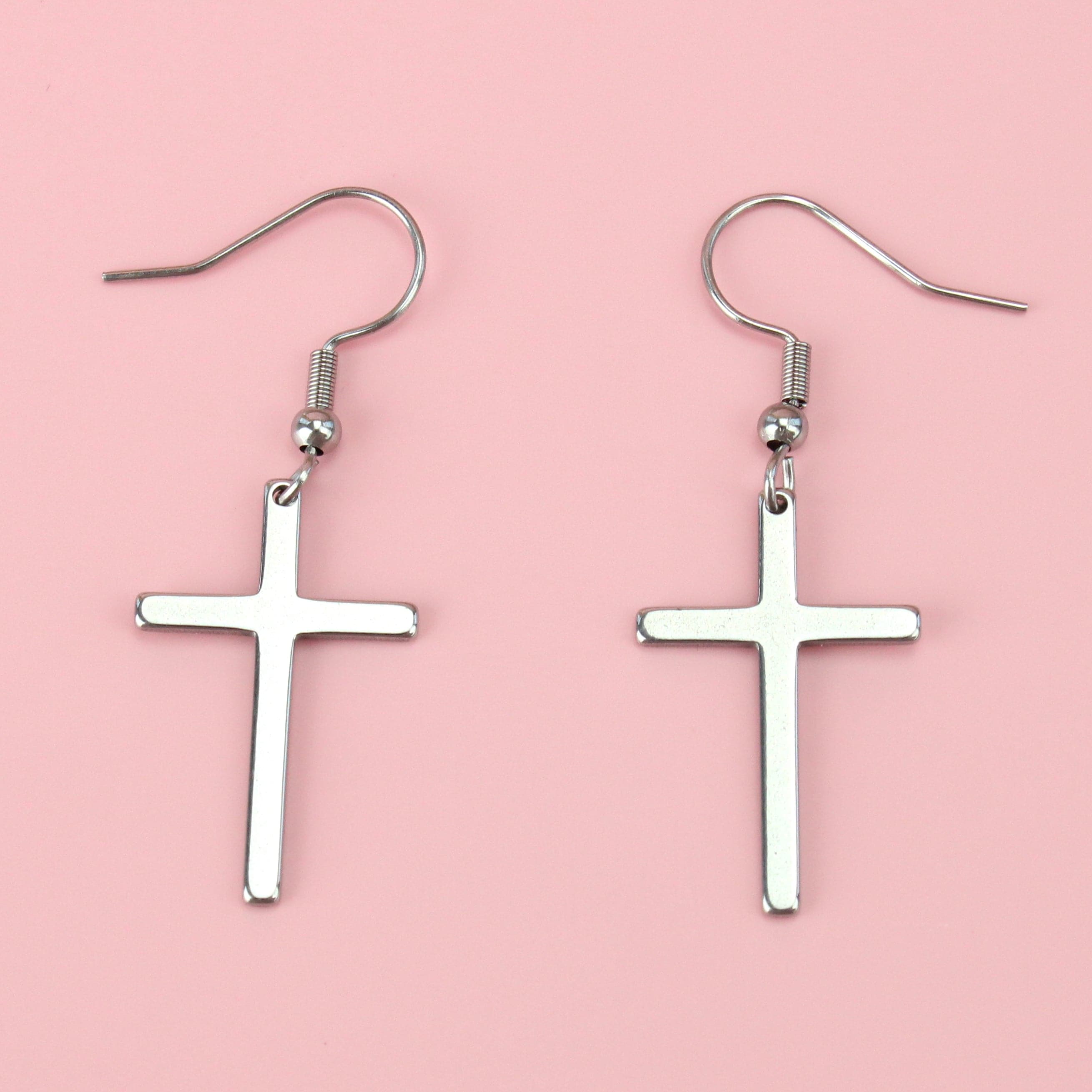 Cross Drop Earrings