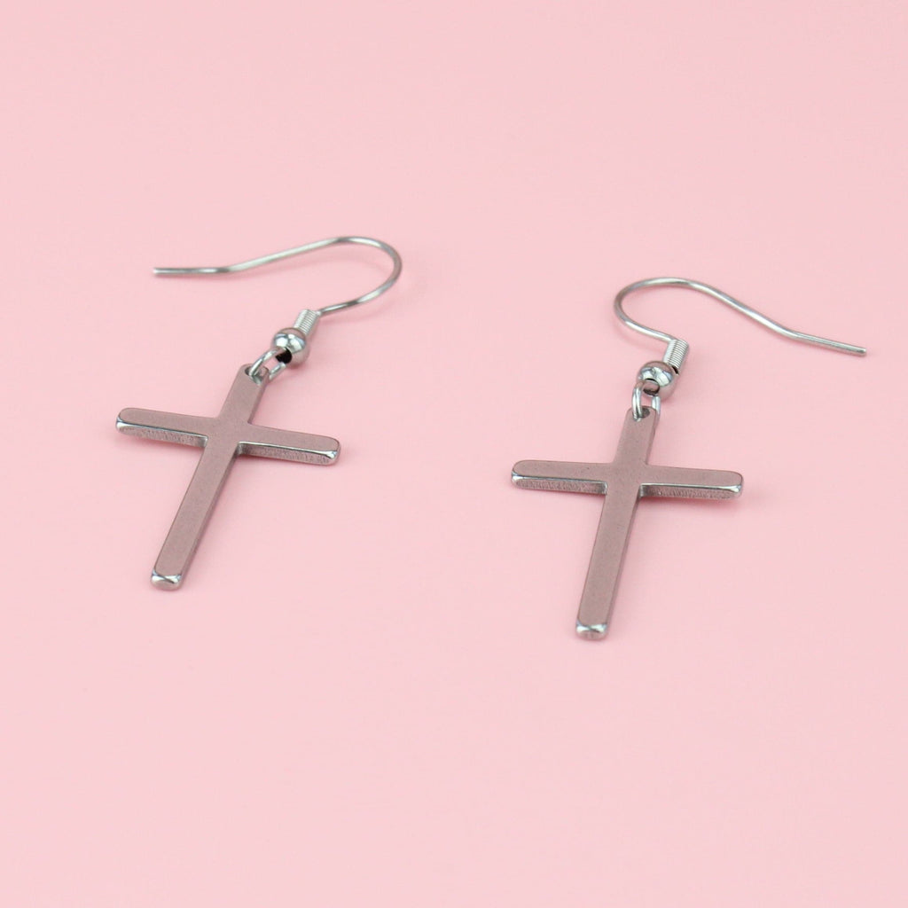 Cross Drop Earrings