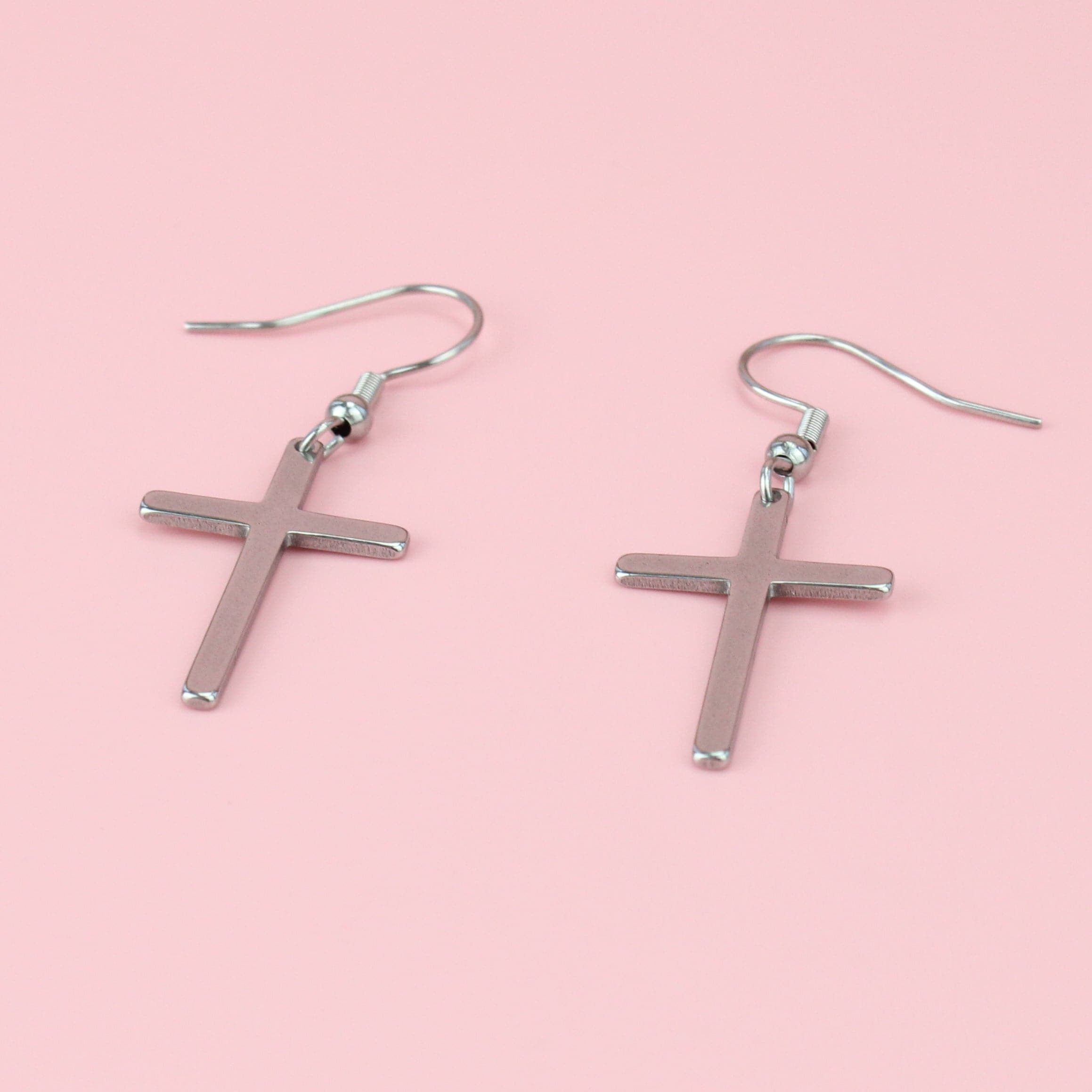Cross Drop Earrings