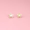 Cut Out Daisy Stud Earrings (Gold Plated)