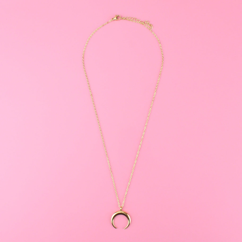 Crescent Moon Necklace (Gold Plated)