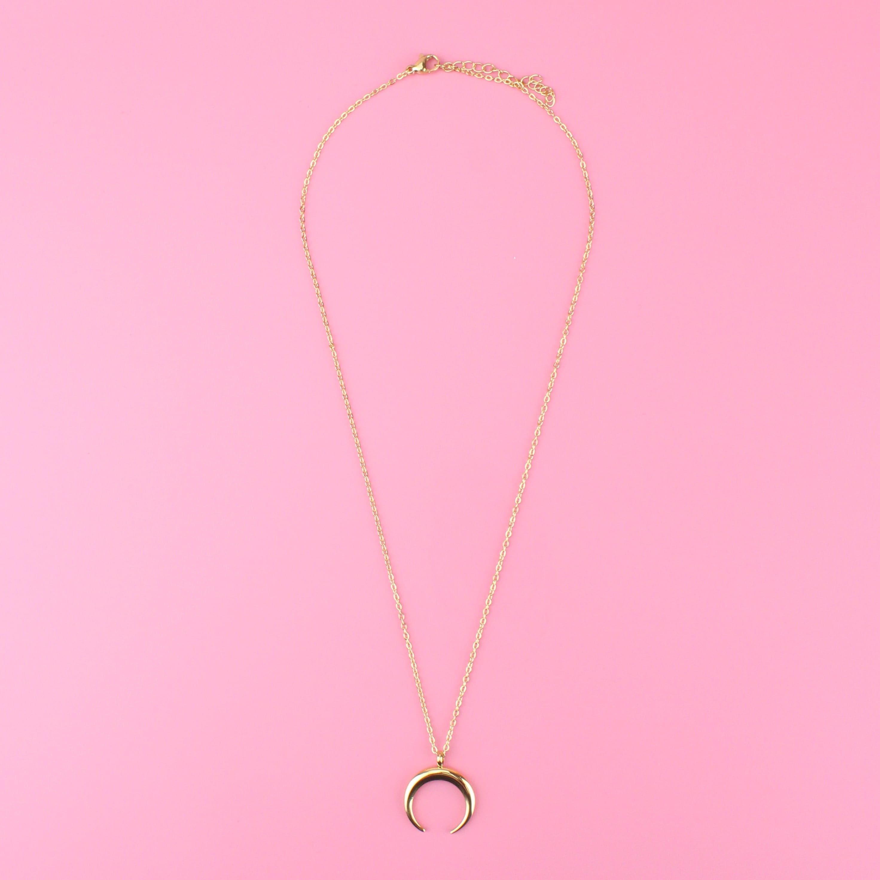 Crescent Moon Necklace (Gold Plated)