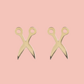 Cut It Out Scissor Stud Earrings - Gold Plated