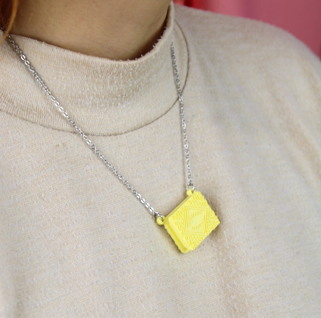 Custard Cream Biscuit Necklace