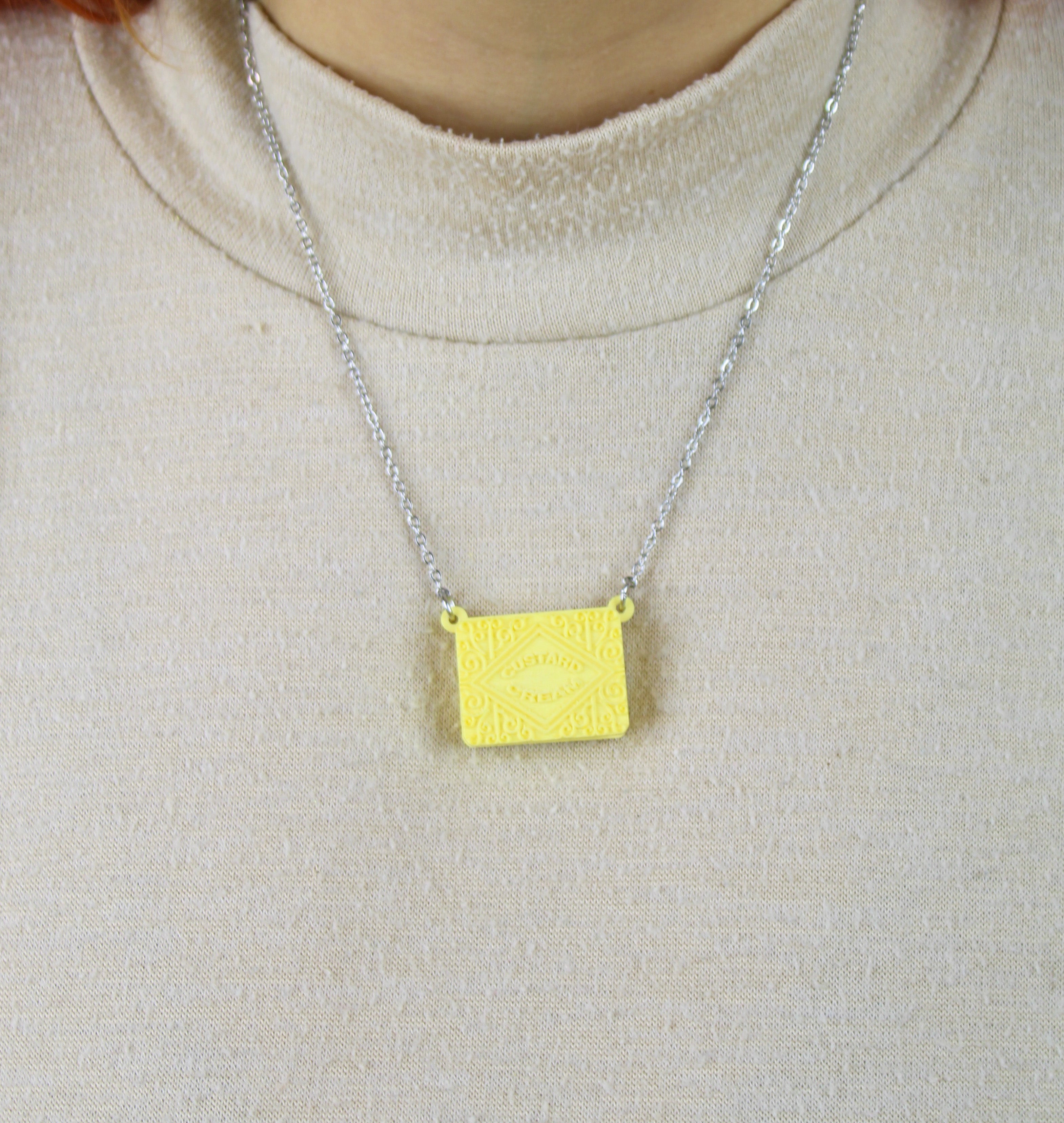 Custard Cream Biscuit Necklace