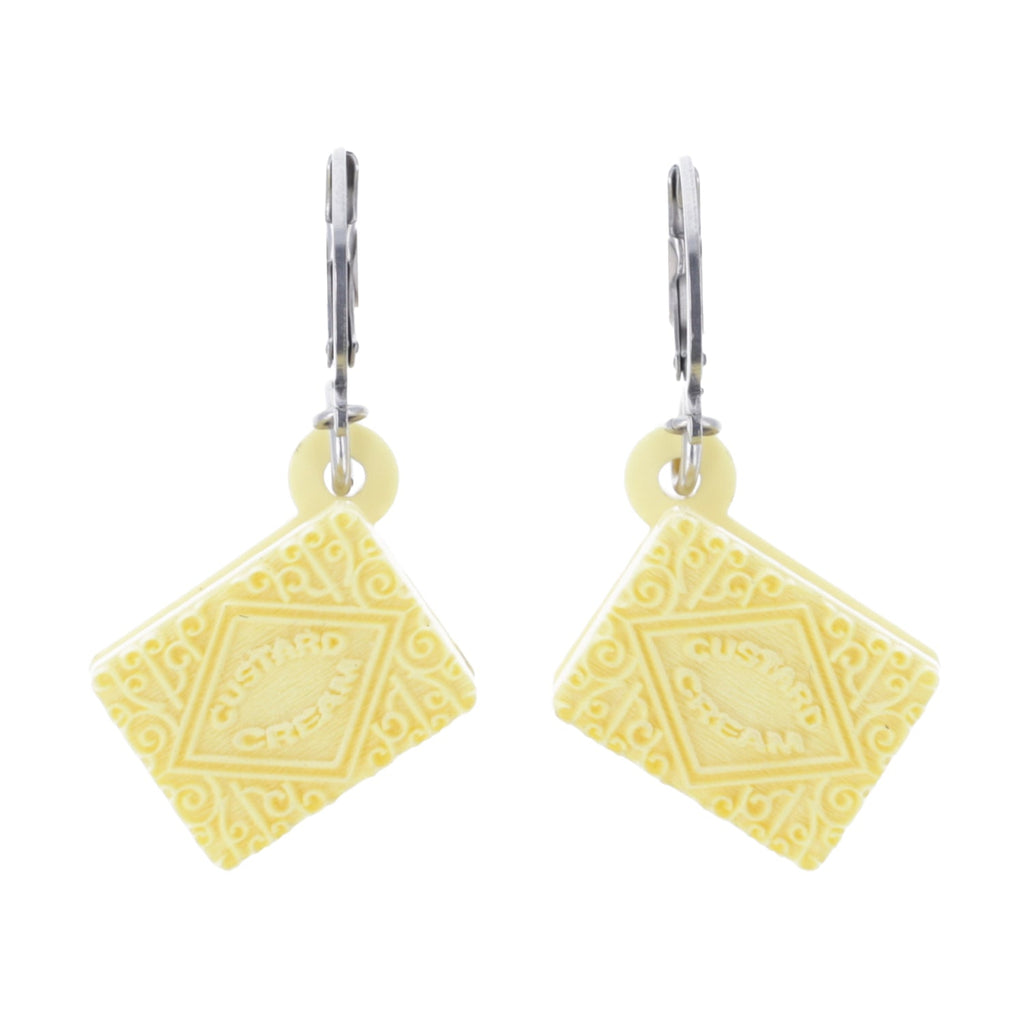Custard Cream Biscuit Huggie Hoop Earrings