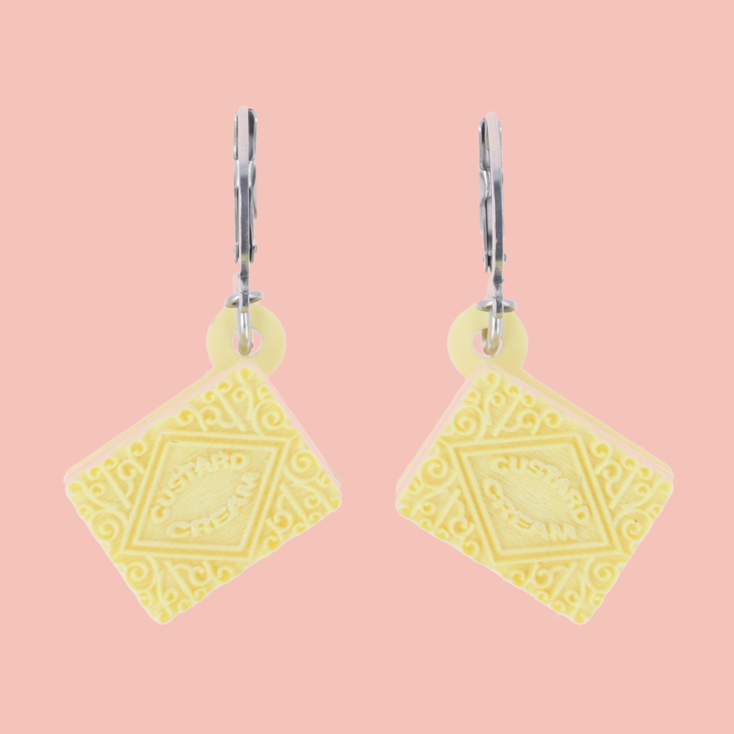 Custard Cream Biscuit Huggie Hoop Earrings