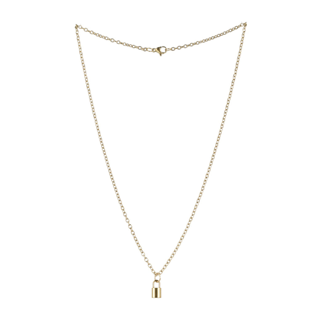Dainty Padlock Necklace (Gold Plated)