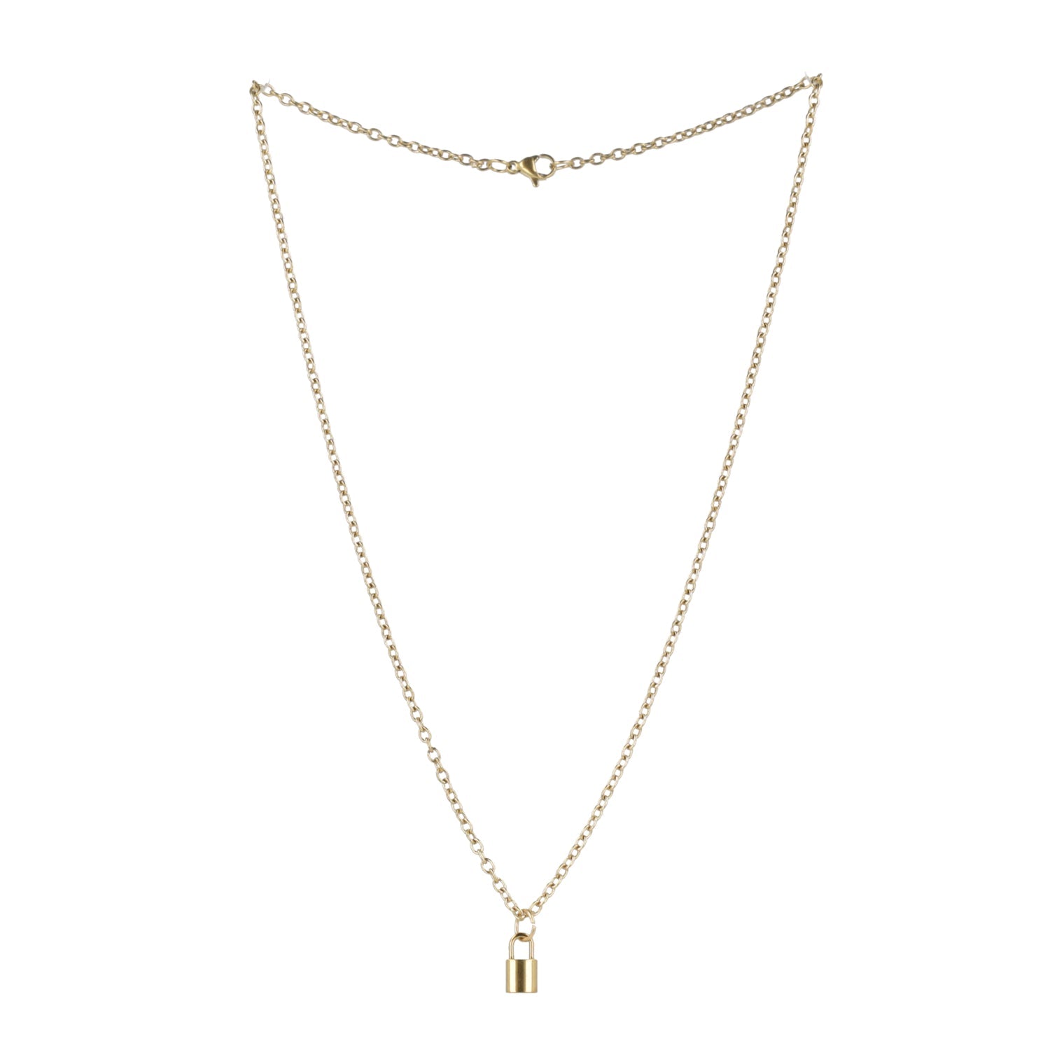 Dainty Padlock Necklace (Gold Plated)