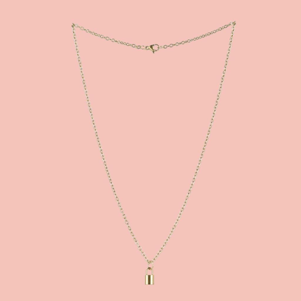 Dainty Padlock Necklace (Gold Plated)