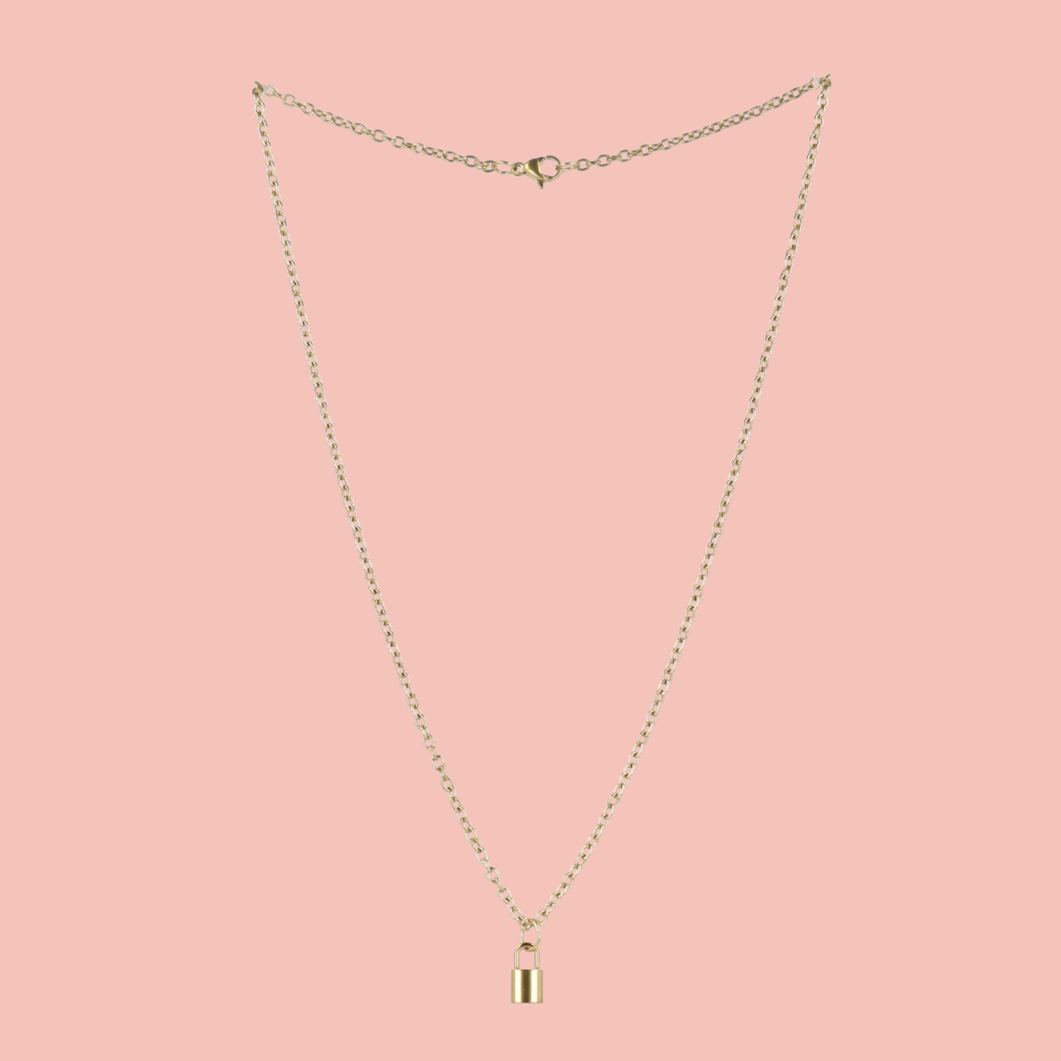 Dainty Padlock Necklace (Gold Plated)