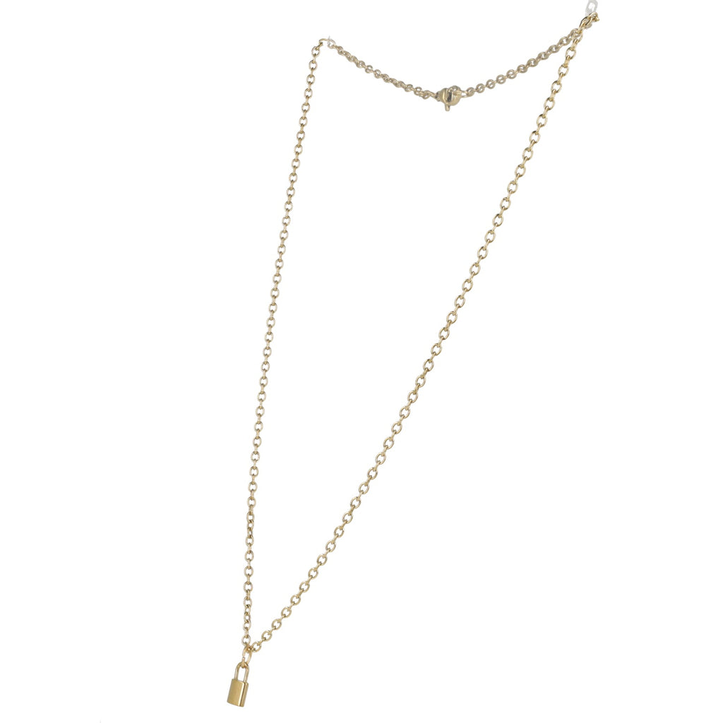 Dainty Padlock Necklace (Gold Plated)